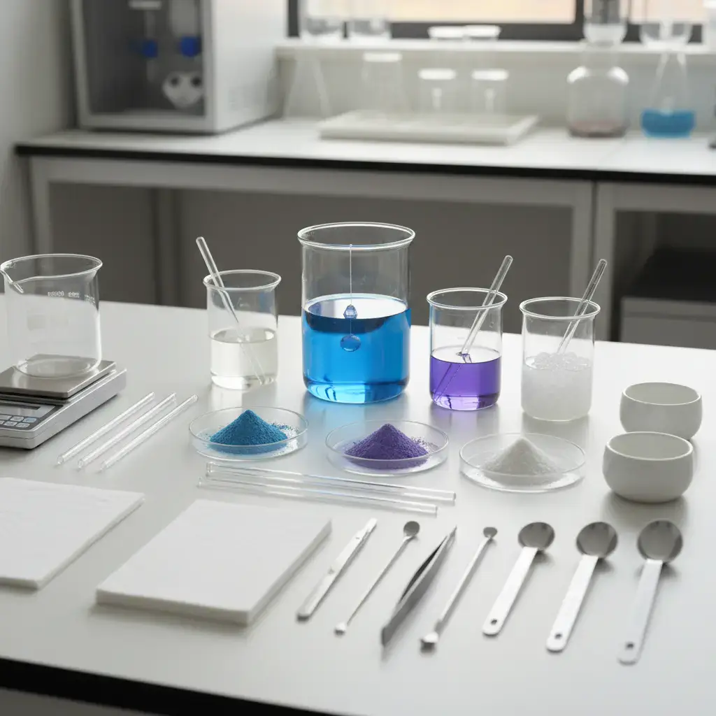 Neatly arranged crystal growing materials