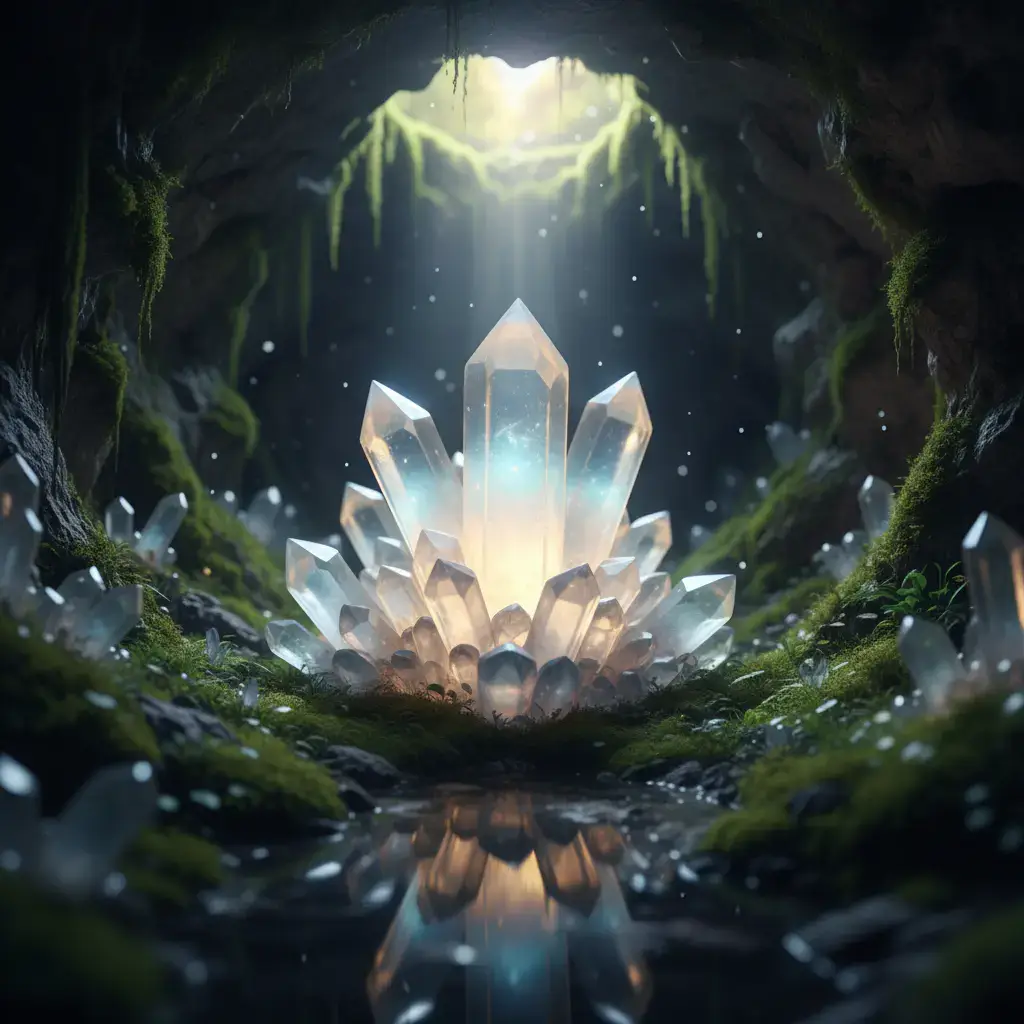 Glowing crystal fully grown